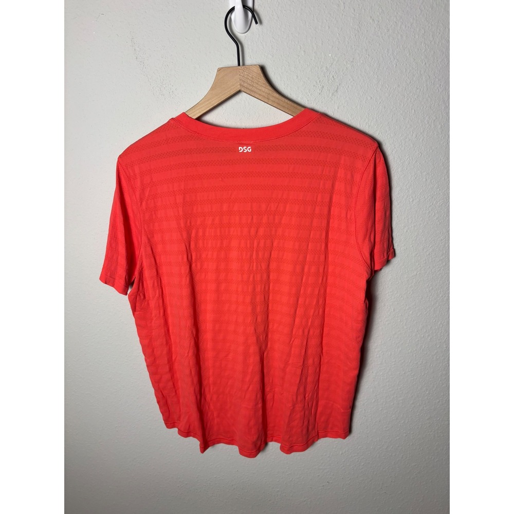 ☀️ DSG Womens XL Short Sleeve Performance T-Shirt Coral Red Mesh Texture - Picture 4 of 4